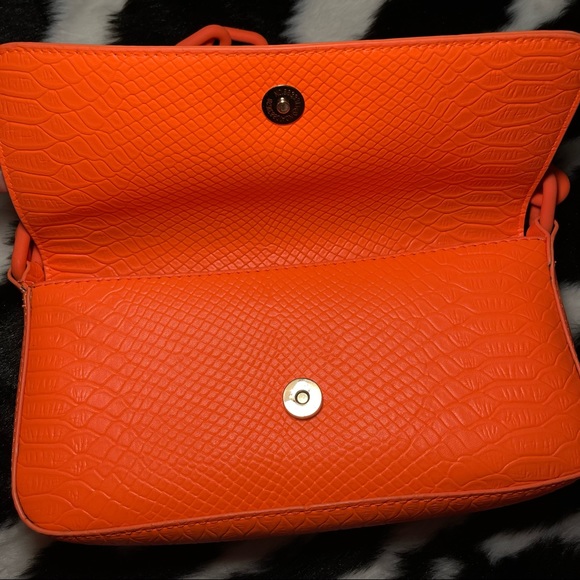 Orange Croc Chain Baguette Bag - Picture 3 of 4